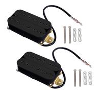 4pcs 6 String Electric Guitar Bass Hex Screw Pickups Humbucker Dual in Line Adjustable Set (Black)