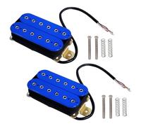 4pcs 6 String Electric Guitar Bass Hex Screw Pickups Humbucker Dual in Line Adjustable Set (Blue)