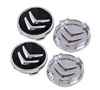 4pcs 60mm Car Hub Centre Caps for Citroën C4 | Typ Picasso/UD | Bj. 2013-2016, Auto Logo Wheel Center Cover Sunscreen Waterproof Styling Accessories,Black