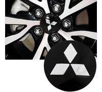 4pcs 60mm Car Hub Centre Caps for Mitsubishi Colt, Auto Logo Wheel Center Cover Sunscreen Waterproof Styling Accessories,Black