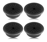 4PCS 60MM Desk Hole Cover Plastic Round Home and Office Desk Cable Grommet for PC Computer Port TV Stand Tidy Desktop and More Data Cables Cable Hole Cover Black Desk Grommet