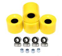 4Pcs 60x45mm 78A Longboard Wheels with ABEC-9 Bearings and Spacers for Street, Park and Commute Riding (Yellow)