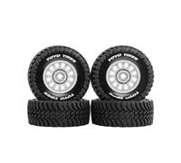 4pcs 68mm Beadlock Wheel & Tire Set for for 1/14 1/16 1/18 RC Truck Arrma Granite Mojave Typhon Grom White