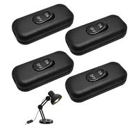 4PCS 6A/250V Low Profile in-Line Torpedo Switch,Black Bulbswitch,Inline Cord Switch for Bedside Lamp Desk Table Light Electrical Cord