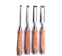 4pcs 6mm 12mm 19mm 25mm Flat Chisel Chrome Vanadium Steel Woodworking Chisel Tool Hand DIY Wood Carving Chisel Gouge (Blade Size: 4pcs) (4pcs)