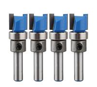 4pcs 6mm 45mm Shank Flush Trim Router Bit Blade Template Pattern Bit Bearing 1/4" Straight End Mill For Woodworking Dia 12mm