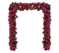 4PCS 7.2ft/Piece Artificial Bougainvillea Flowers Garland Deep Pink and Red Vines Silk Bougainvillea Artificial Flowers for Wedding Arch Table Garden Wall Decor(Deep Pink and Red)
