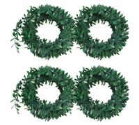 4PCS 7.5M/24.6Ft Garlands Foliage Green Leaves,Artificial Vines, Realistic Fake Aesthetic Hangin Vines, Artificial Greenery Foliage for Wedding, Party, Garden, Wall Ivy Garland Accessories Decor