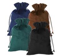 4PCS 7.67 × 6 Inch Soft Velvet Gift Bags, Velvet Drawstring Pouches, Dice Storage Bag with Drawstring, Velvets Storage Bag for Tarot Rune Jewelry Crystal