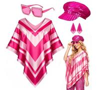 4Pcs 70sFancy Dress Set for, Women Disco Costume abba 70s Retro Ensemble