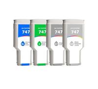 4pcs 747 747XL Ink Cartridges Compatible For HP DesignJet Z6 Z9
