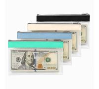 4PCS 8.4×4.3 Inch Small Clear Plastic Money Bags for Banking UK with Zipper