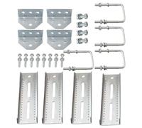 4pcs 8" Galvanized Swivel Top Bunk Bracket Kit for Boat Trailer Crossmember Adjustable Swivel Top Bolster Support Parts Kit(A)