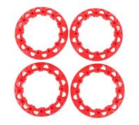 4Pcs 8 Inch ATV Wheel Trim Hub, Scratch Hubcap Trim for Go Kart and ATV, ABS l with Inlation (Red)