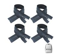 4PCS 8 Inch Black Separating Plastic Zippers, Open Ended Zips for Sewing, Nylon Hidden Zipper, Invisible Zips, for Sewing Coats, Jackets, Bags, and Home Textiles - Durable DIY Zipper Tools