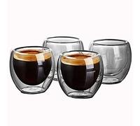 4Pcs 80ml Double Wall Insulated Cups Drinking Tea Latte Coffee Mugs - 80ML High