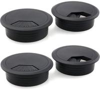 4Pcs 80mm (3.15 inch) Desk Cable Grommet, Black Desk Grommet Cord Organisers Cable Tidies for Office & Home Tables, Table Surface Port Hole Covers for Neat Wiring