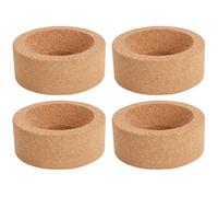 4PCS 80mm Flask Cork Laboratory Experimental Support, Cork Support Container Bottom Flask Stand, Popular Cork Support, Hip Flask Holder Cork Ring Stand, Round Bottom Wooden Supplies Cork Flasks