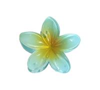 4PCS 8cm Large Size Pearlescent Sweet Gradient Acrylic Plumeria Flower HairpinHairpin Hair Accessory For Women(Light Blue)