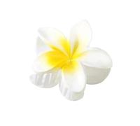 4PCS 8cm Large Size Pearlescent Sweet Gradient Acrylic Plumeria Flower HairpinHairpin Hair Accessory For Women(Gradient White)
