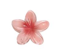 4PCS 8cm Large Size Pearlescent Sweet Gradient Acrylic Plumeria Flower HairpinHairpin Hair Accessory For Women(Coral red)