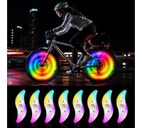 4PCS/8PCS LED Bike Wheel Spoke Lights,Multicolour LED 3 Flashing Modes | Waterproof Neon Tire Flash Lamp Color Changing Light Bicycle Accessories Easy to Install Outdoor for Adults and Kids at Night