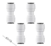 4Pcs 9.5mm Straight Push Fit Connectors, 2 Way Plastic Quick Release PU Air Line Adapter, Replacement for PM0412E, WS1204, Quick Connect Fitting for Plumbing