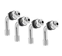 4PCS 90 Degree Angle Tire Valve Stem Extension, Aluminum Alloy & Rubber Tire Valve Extender, Universal Motorcycle Valve Stem for Dual Wheels Passenger Cars, Stroller
