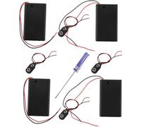 4pcs 9V battery holder with switch, 4pcs slotted battery clip (soft case) and 1pcs Phillips screwdriver (blue stripe)