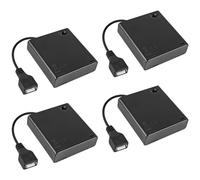 4PCS A Battery Holder, AA Battery Holder USB Switch with 4 Slots - 6V AA Box, USB Power Port with Cover, ON/OFF Switch, Female Socket
