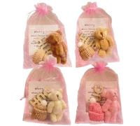 4PCS A Little Pocket Bear Hug - Worry Bear Hug in a Bag,Mini Worry Bears with Inspirational Card,Handmade Mini Plush Teddy Bears in Box,Positive Gifts for Women Men, Get Well Soon Gifts for Kids