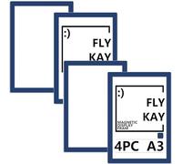 4PCS A3 Magnetic Photo Frames, Self Adhesive Magnetic Picture Diamond Painting Art Display Frame, Waterproof Clear Sign Holders for Notices, Certificate, Poster, Ads, Documents