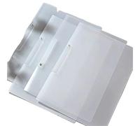 4pcs A4 Color Rotary Side Open Button Boys and Girls Learning Office Folder Swing Rod Clip PP File Storage for Office Paper File(White)