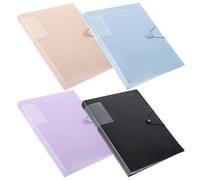 4PCS A4 Folders with Plastic Pockets 160 Pockets A4 Display Folder with Plastic Sleeves and Safety Rope for School, Presentation Folders, Filing, Insurance Financial Document, Interviews