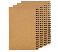 4PCS A5 Sketchbook for Artists, 100 Pages/ 50 Sheets Blank Sketch Book, Spiral Bound Plain Paper Notebook, Drawing Sketch Pad for Painting, Sketching Doodling,Watercolor,Drawing Landscape (Brown)