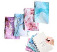 4pcs A5Spiral Notebook A5Notebook Hardback Ruled Lined Journal Waterproof A5Notebook Spiral Bound Spiral Journal Pocket Notebooks Spiral Lined Notepad for Student School Office Supplies(Marble Color)