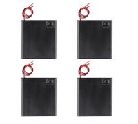 4PCS AA Battery Holder with Cover AA Battery Holder Case with ON/Off Switch 1.5V, 4 x 1.5V Series DIY Battery Storage Boxes, 4 Slots Black Plastic Batteries Case for AA Battery