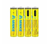 4PCS AAA Rechargeable Lithium Batteries 1.5V 900mWh High-Capacity 1000+ Cycles Ultra-Long Lasting Time Durable Cycle 4-Pack Set With Type-C Cable