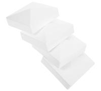 4pcs Abs Fence Post Cap Square Flat Tower 4 Inch White