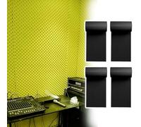 4pcs Acoustic Panels for Wall Celling, Self Adhesive Sound Proof Foam Panels, Music School/Studio Recording/Live Room Sound Dampening Cladding(Black)