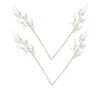 4pcs Acrylic Bead Drop Stem Bouquet Golden for Christmas Tree Filler 14" | Reusable Acrylic Material with Gold Finish, Beaded Design for Festive Home Displays and Shop Window Decoration