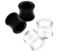 4PCS Acrylic Black Clear 1/2 inch 12mm Double Flared Saddle Ear Gauge Earring Tunnel Plug Stretcher Piercing Jewellery 4336