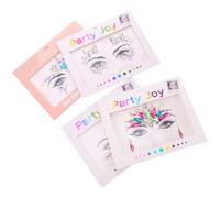 4pcs Acrylic Face Jewelry Diamond Crystal Stickers for Festival Makeup | Shiny Smooth Polished Finish, Repositionable Glue, Firm Adhesion, for Artists, , Chest, Arms