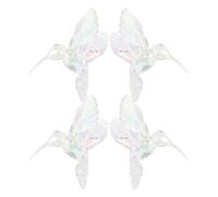 4pcs Acrylic Hummingbird Ornament Crystal Flying Bird Hanging Decor