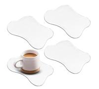 4pcs Acrylic Irregular Coasters, Clear Cloud Shape Cup Mats Transparent Irregular Shaped Coasters Coffee Cup Coaster Creative Mug Pad Ornaments for Desk Dining Table Kitchen Bar Decorative Props