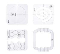 4PCS Acrylic Quilting Ruler Template Free Motion Stencil Template Clear Sewing Ruler for Patchwork Quilting Stencils