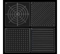 4Pcs Acrylic Sashiko Stencil, 4.69x4.69 Inch Quilt Stitch Mold, Dots, Lines, Arcs, Slashes Acrylic Embroidery Template Tool for Sewing Hand Quilting and Embroidery