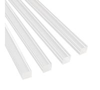 4Pcs Acrylic Square Rod, 6mm x 6mm x 250mm Solid Plastic PMMA Bar Stick Acrylic Strip Rods for DIY Crafts Clear