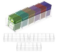 4Pcs Acrylic Tea Bag Organizer,Clear Tea Storage Box,26.3x8.5x4.5cm Coffee Pods Holder with 6 Compartments, Teas Station Organizer for Kitchen Countertops Cabinets Coffee Sugar Packets Storage