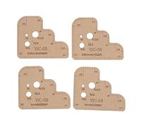 4pcs Acrylic Templates, Transparent Round Ruler Stencil Cutting Tools with Protective Film for DIY Handicraft, Accurate Stitching Guide with Marking Holes